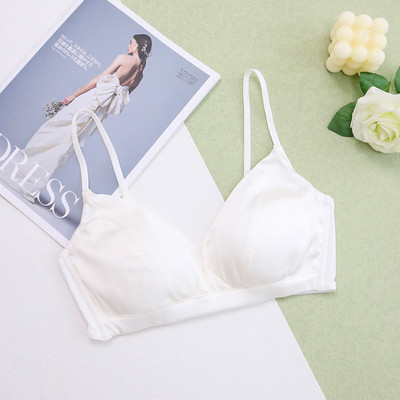 Naiste siidist rinnahoidja, 100% ehtsast siidist vooder, 3/4 tassi igapäevaseks kandmiseks, mugav juhtmevaba juhtmevaba rinnahoidja Bralette must intiimne TA005