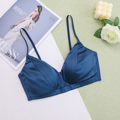 Naiste siidist rinnahoidja, 100% ehtsast siidist vooder, 3/4 tassi igapäevaseks kandmiseks, mugav juhtmevaba juhtmevaba rinnahoidja Bralette must intiimne TA005