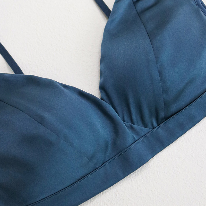 Naiste siidist rinnahoidja, 100% ehtsast siidist vooder, 3/4 tassi igapäevaseks kandmiseks, mugav juhtmevaba juhtmevaba rinnahoidja Bralette must intiimne TA005