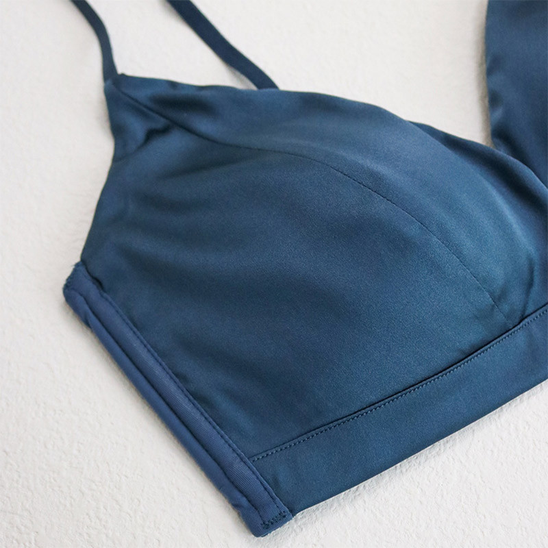Naiste siidist rinnahoidja, 100% ehtsast siidist vooder, 3/4 tassi igapäevaseks kandmiseks, mugav juhtmevaba juhtmevaba rinnahoidja Bralette must intiimne TA005