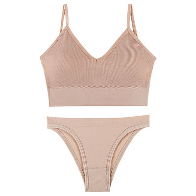 Set de sutien 2 buc. Set de lenjerie de corp pentru femei, bralette sexy, lenjerie de femeie, topuri cu nervuri, fără cusături, sutien și chiloți 2022