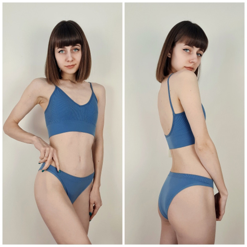 Set de sutien 2 buc. Set de lenjerie de corp pentru femei, bralette sexy, lenjerie de femeie, topuri cu nervuri, fără cusături, sutien și chiloți 2022