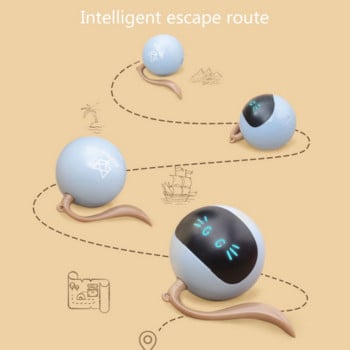 Автоматични играчки с котешка топка Интерактивни електрически USB акумулаторни самовъртящи се закачки на закрито Играчки за упражнения за самостоятелна игра за домашно коте