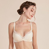 Sutiene din mătase fără sârmă pentru femei, dintr-o bucată, căptușeală din mătase naturală, 3/4 cupe, îmbrăcăminte de zi cu zi Sutien Push Up Lenjerie sexy din dantelă, neagră