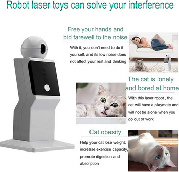 ATUBAN Cat Laser Toy Автоматична, произволно движеща се интерактивна лазерна играчка за котки за домашни котки, котенца, кучета, играчка за упражнения Cat Red Dot