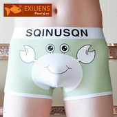 EXILIENS, nou-nouț, boxer cu crab de desene animate, lenjerie de corp pentru bărbați, Bermuda Ropa Interior, Boxeri pentru bărbați, Cuecas Masculinas, M-3XL