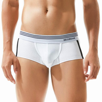Ανδρικά εσώρουχα μάρκας SEOBEAN μπόξερ Σορτς Βαμβακερά αναπνέοντα σώβρακα Άνετα σέξι κιλότα Boxer για άντρες