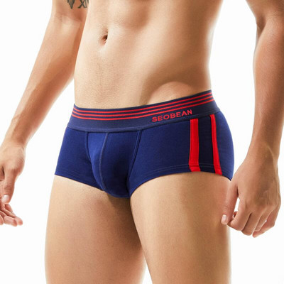 Ανδρικά εσώρουχα μάρκας SEOBEAN μπόξερ Σορτς Βαμβακερά αναπνέοντα σώβρακα Άνετα σέξι κιλότα Boxer για άντρες