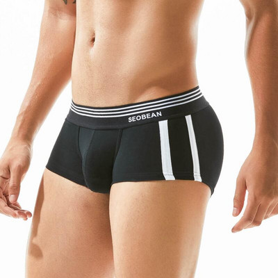 Ανδρικά εσώρουχα μάρκας SEOBEAN μπόξερ Σορτς Βαμβακερά αναπνέοντα σώβρακα Άνετα σέξι κιλότα Boxer για άντρες