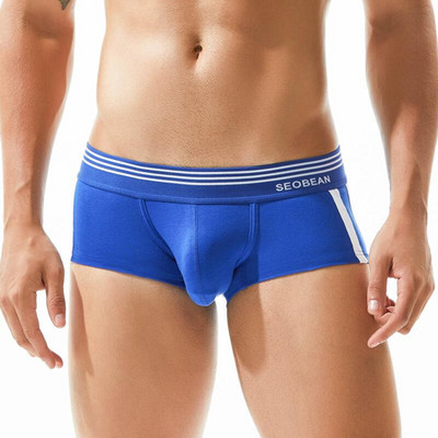 Ανδρικά εσώρουχα μάρκας SEOBEAN μπόξερ Σορτς Βαμβακερά αναπνέοντα σώβρακα Άνετα σέξι κιλότα Boxer για άντρες