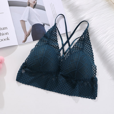 Sutien fără sârmă din dantelă pentru femei Vestă sexy fără spate Sutiene cu cupă subțire Lenjerie Sutien confort Sutien căptușit fără sudură Lenjerie pentru fete