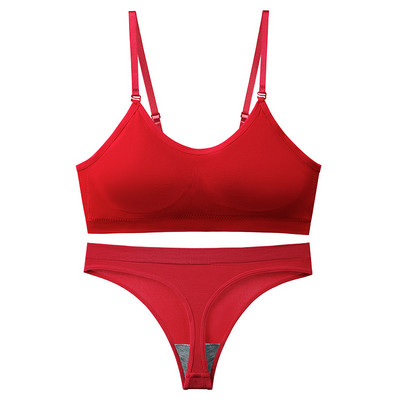 CINOON Set sutien fără cusături pentru femei, tanga sexy, chiloți cu talie joasă, sutien fără sârmă, lenjerie lenjerie sutien, set de lenjerie intima în culorile bomboane