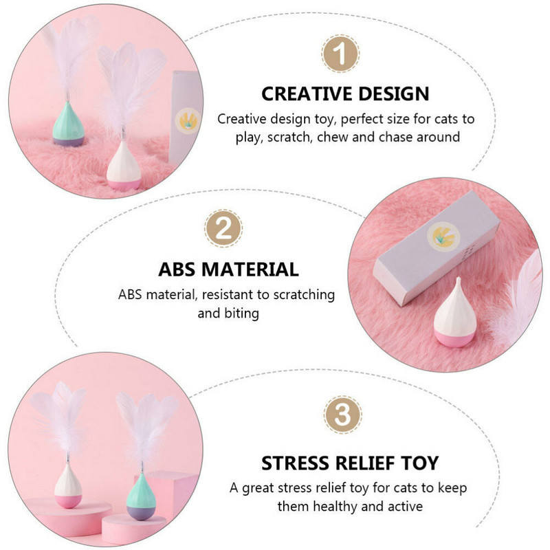 Sulgedega kassiklaasi mänguasi Interaktiivne kassi meelelahutus Mänguasi Kassid Kiik Naljakas tasakaalumänguasi Kassipoeg jahtimas mänguasi kassitarvikud