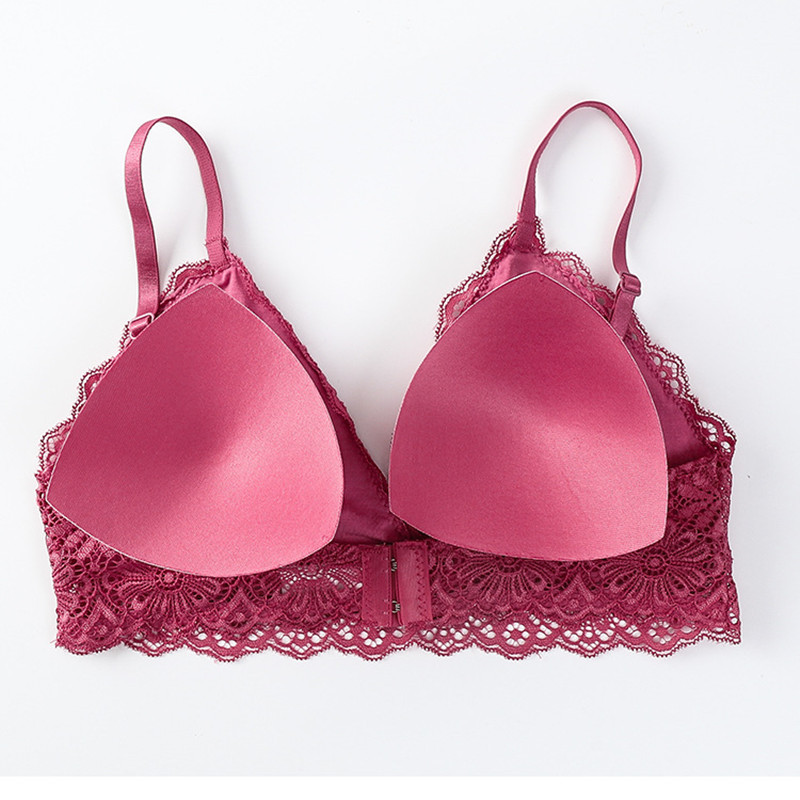 Γυναικείο Δαντελένιο Σετ Σουτιέν Σέξι Εσώρουχα Floral Δαντέλα Bralette Wire Free Brassiere Εσώρουχα Γυναικεία εσώρουχα χαμηλού ύψους Σλιπ Εσώρουχα