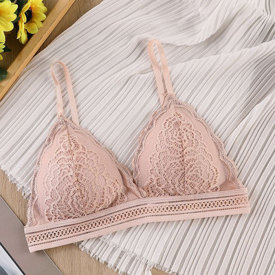Set sutien pentru femei Lenjerie de corp din dantelă fără sudură Bralette pentru femei Lenjerie sexy Set sutien și slip cu decolteu adânc în V Lenjerie intimă fără spate