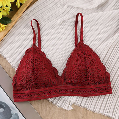 Set sutien pentru femei Lenjerie de corp din dantelă fără sudură Bralette pentru femei Lenjerie sexy Set sutien și slip cu decolteu adânc în V Lenjerie intimă fără spate