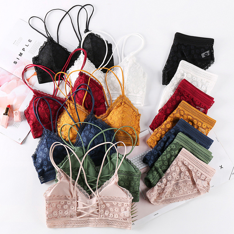 Naiste pitsist rinnahoidjakomplekt Õmblusteta aluspesu Seljata Bralette Seksikas pitsiline naistepesu rinnahoidja ja püksikute komplektid Üliõhukesed naiste intiimsed