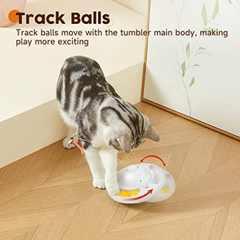 ATUBAN Cat Toys Tumbler Smart Interactive Electronic Kitten Toy, Fluttering Butterfly, Bell Track Balls, Indoor Exercing Cat Kicker
