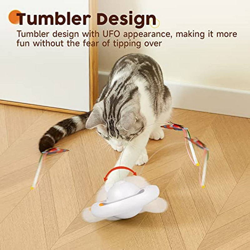 ATUBAN Cat Toys Tumbler Έξυπνο διαδραστικό ηλεκτρονικό παιχνίδι για γατάκια, πεταλούδα που κυματίζει, μπάλες κουδουνιού, γυμναστική σε εσωτερικούς χώρους για γάτα