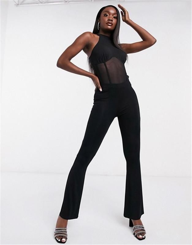 Novi dolazni crni halter rukavi Modni ženski bikini s povezima na plaži