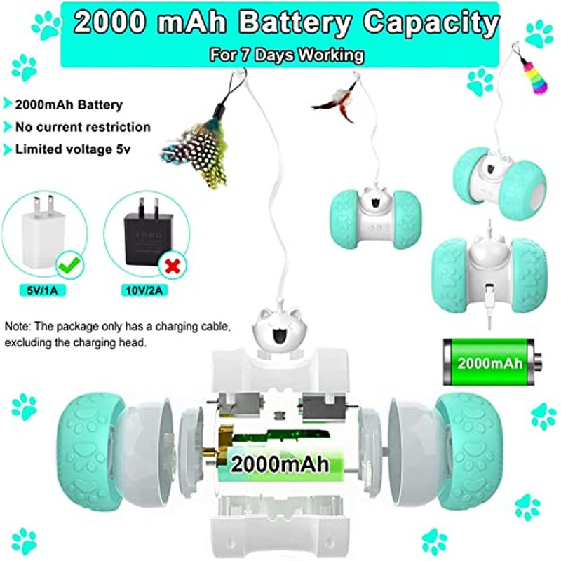 ATUBAN kassimänguasjad, interaktiivne kassimänguasi, kassimänguasjad siseruumides kasutatavatele kassidele, automaatne kassimänguasi, kassi toitmise mänguasi, 4 ühes kassi sulgedest mänguasjad, kassipoegade mänguasjad