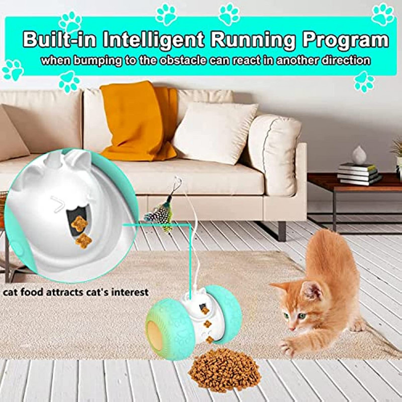 ATUBAN kassimänguasjad, interaktiivne kassimänguasi, kassimänguasjad siseruumides kasutatavatele kassidele, automaatne kassimänguasi, kassi toitmise mänguasi, 4 ühes kassi sulgedest mänguasjad, kassipoegade mänguasjad