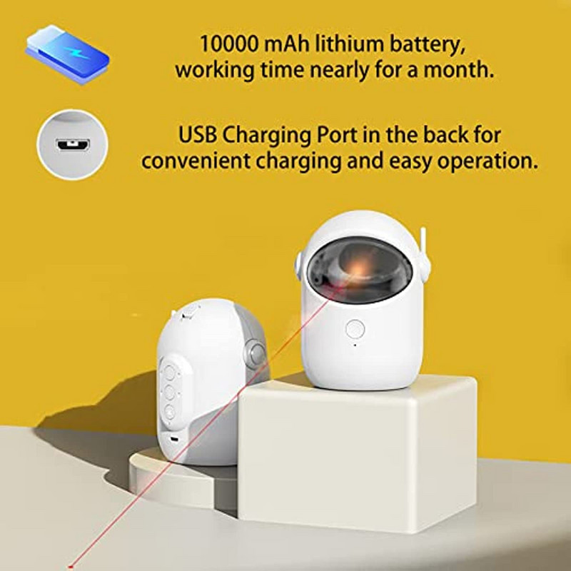 ATUBANi automaatne kassi lasermänguasi, interaktiivsed laserkassi mänguasjad siseruumides, kolme režiimiga kassi laserosuti USB-laetavaga, automaatne sisse-/väljalülitus