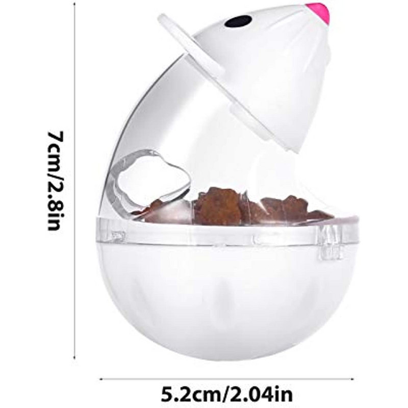 Kassitoidupallide dosaator, väikesed kassitoidupallid, aeglase söötjaga hiirte kujuga trummel Kassitoidu mänguasi Kassitoidu mänguasi treenimiseks