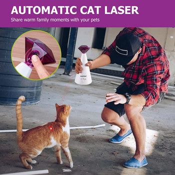 ATUBAN Котешка лазерна играчка Автоматични интерактивни играчки за котенца Вътрешно автоматично изключване Вътрешни котки Кучета Котенца Кученца Аксесоари Консумативи