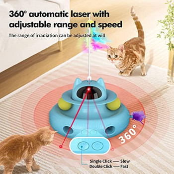 ATUBAN Cat Toys Interactive, Cat Light Toy и Cat Feather Toys 4 в 1, Recharge Cat Exercise Toys for Indoor Cats Automatic