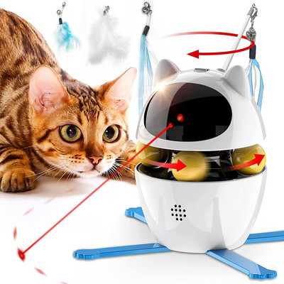ATUBAN Cat Toys Interactive, Cat Light Toy и Cat Feather Toys 4 в 1, Recharge Cat Exercise Toys for Indoor Cats Automatic