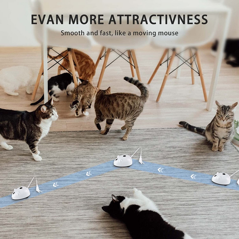 ATUBAN žaislai katėms, interaktyvūs kačių žaislai, skirti kambarinėms katėms, savaime besisukantis automatiškai judantis automatinis kačių žaislas su šviesa ir plunksnomis