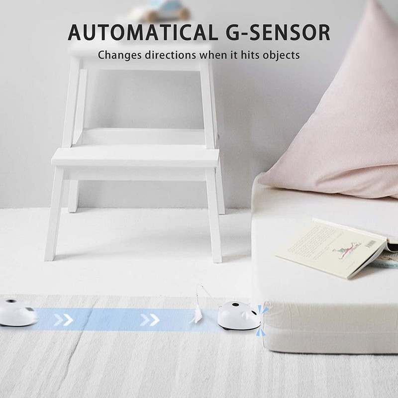 ATUBAN žaislai katėms, interaktyvūs kačių žaislai, skirti kambarinėms katėms, savaime besisukantis automatiškai judantis automatinis kačių žaislas su šviesa ir plunksnomis