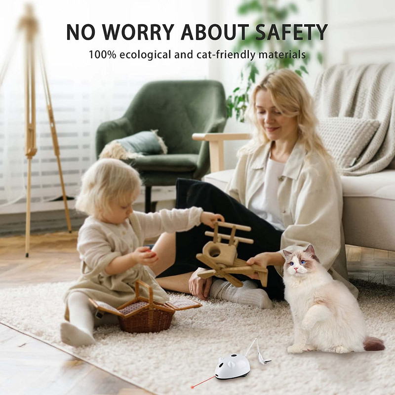 ATUBAN žaislai katėms, interaktyvūs kačių žaislai, skirti kambarinėms katėms, savaime besisukantis automatiškai judantis automatinis kačių žaislas su šviesa ir plunksnomis