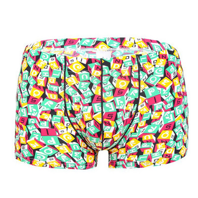 Ανδρικά σλιπ μπόξερ με εμπριμέ Ανδρικά σορτς μπόξερ με κυρτό σε σχήμα U Ανδρικό εσώρουχο Λεοπάρ Αντρικό σέξι εσώρουχο φλοράλ μπόξερ