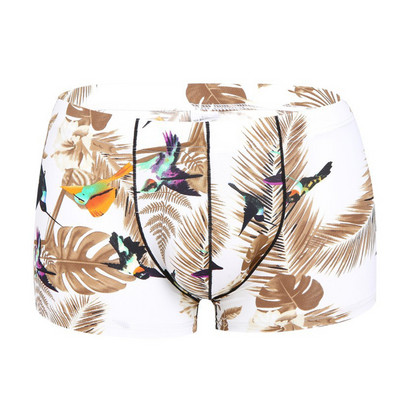 Ανδρικά σλιπ μπόξερ με εμπριμέ Ανδρικά σορτς μπόξερ με κυρτό σε σχήμα U Ανδρικό εσώρουχο Λεοπάρ Αντρικό σέξι εσώρουχο φλοράλ μπόξερ