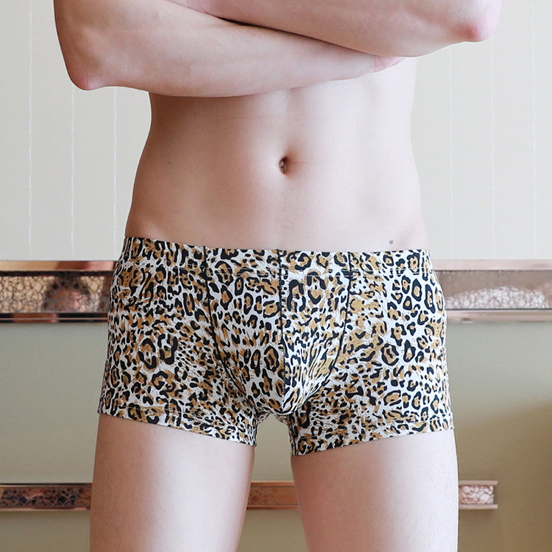 Ανδρικά σλιπ μπόξερ με εμπριμέ Ανδρικά σορτς μπόξερ με κυρτό σε σχήμα U Ανδρικό εσώρουχο Λεοπάρ Αντρικό σέξι εσώρουχο φλοράλ μπόξερ