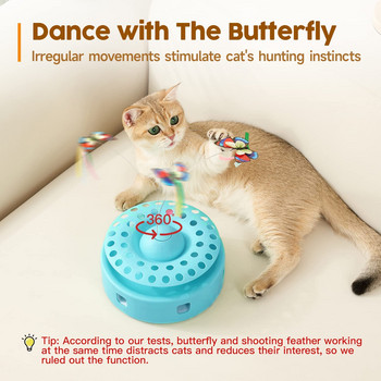 ATUBAN Cat Toys 3-σε-1 Έξυπνο Διαδραστικό ηλεκτρονικό παιχνίδι για γατάκια, Τυχαία κινούμενη ενέδρα ή μπάλες, Εσωτερική άσκηση για γάτα
