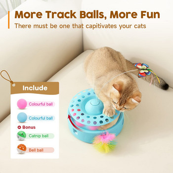 ATUBAN Cat Toys 3-σε-1 Έξυπνο Διαδραστικό ηλεκτρονικό παιχνίδι για γατάκια, Τυχαία κινούμενη ενέδρα ή μπάλες, Εσωτερική άσκηση για γάτα