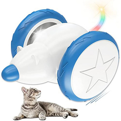 ATUBAN Διαδραστικά παιχνίδια γάτας για γάτες εσωτερικού χώρου, έξυπνα ηλεκτρικά παιχνίδια για γατάκια ποντίκια για γάτες, παιχνίδια γυμναστικής γάτας Real Mouse Sound, Επαναφορτιζόμενα