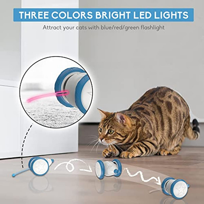 ATUBAN Διαδραστικά παιχνίδια γάτας για γάτες εσωτερικού χώρου, έξυπνα ηλεκτρικά παιχνίδια για γατάκια ποντίκια για γάτες, παιχνίδια γυμναστικής γάτας Real Mouse Sound, Επαναφορτιζόμενα