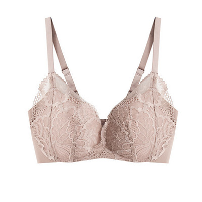 Női 100% eperfa selyem bélés külső csipkeszövettel mindennapos Kényelmes vezeték nélküli melltartó Bralette TG114