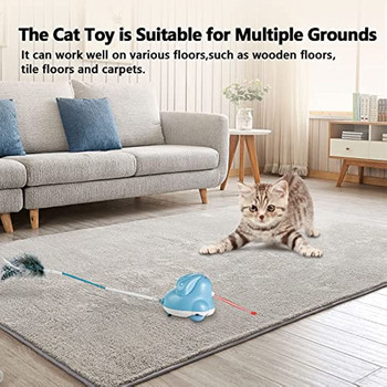 Παιχνίδι λέιζερ γάτας, αυτόματο φως και παιχνίδι με φτερά γάτας 2 σε 1 Διαδραστική γάτα για σκύλους γατάκια εσωτερικού χώρου, Επαναφορτιζόμενο φτερό USB