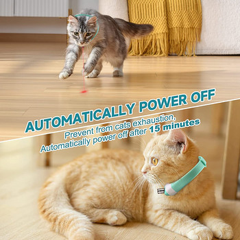 ATUBAN Παιχνίδια για γάτες με κολάρο λέιζερ για κατοικίδια ζώα, ηλεκτρικό έξυπνο διασκεδαστικό κολάρο για γατάκια, διαδραστικά παιχνίδια για γάτες, παιχνίδια άσκησης για κατοικίδια