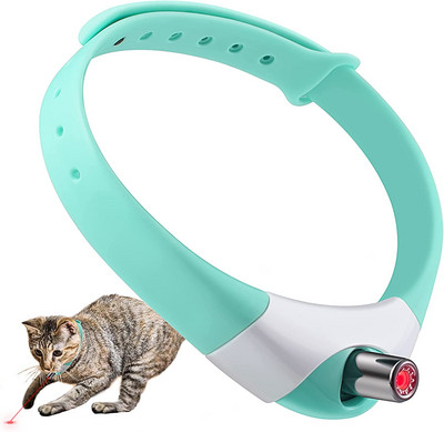 ATUBAN Pet Smart Cat Laser Collar Играчки за котки, Електрически интелигентен забавен нашийник за коте, Интерактивни играчки за котки, Играчки за упражнения за домашни любимци