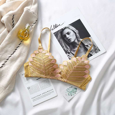 Modni grudnjaci za djevojke Novi dolasci Seksi ženski grudnjak Čipkano izdubljeno donje rublje Žensko donje rublje s vezom velike veličine AB košarice Crveno Intimno