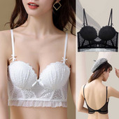 Avatud seljaosa rinnahoidja Push Up Bralette pits aluspesu Seljata naiste rinnahoidjad Juhtmevaba ülaosa Nähtamatu pulmapesu Deep U Sexy rinnahoidja