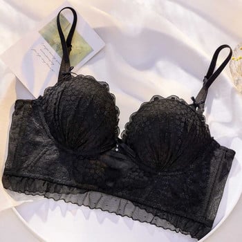 Сутиен с отворен гръб Push Up Bralette Дантелено бельо Дамски сутиени без гръб Безжичен топ Невидимо сватбено бельо Deep U Секси сутиен