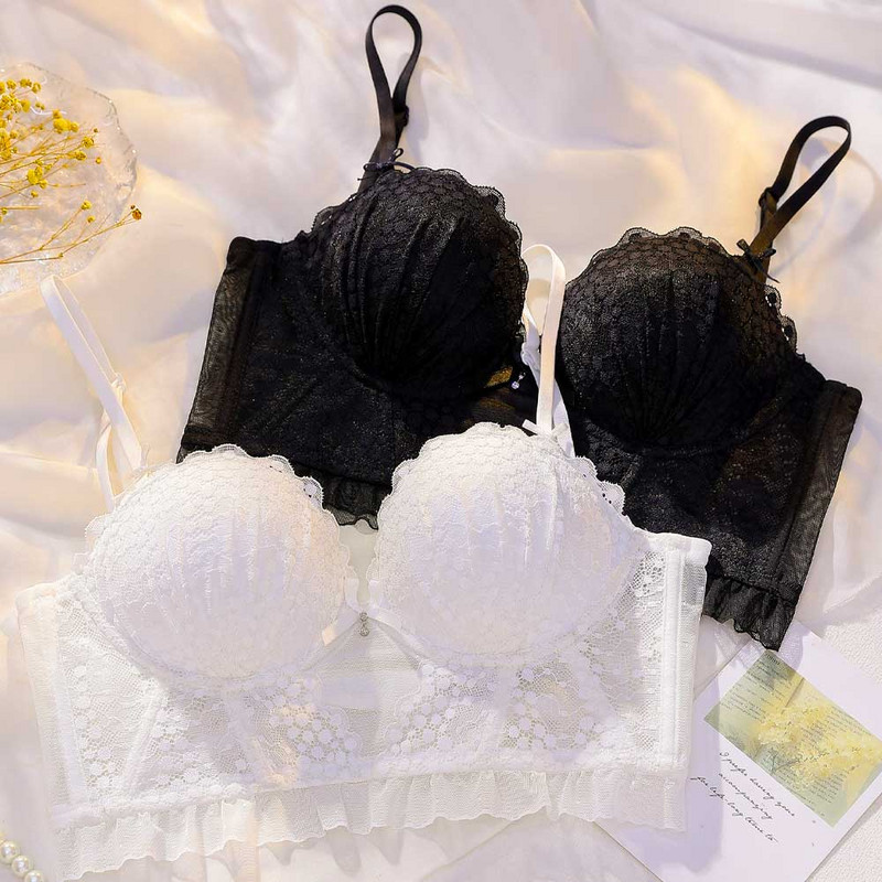 Avatud seljaosa rinnahoidja Push Up Bralette pits aluspesu Seljata naiste rinnahoidjad Juhtmevaba ülaosa Nähtamatu pulmapesu Deep U Sexy rinnahoidja