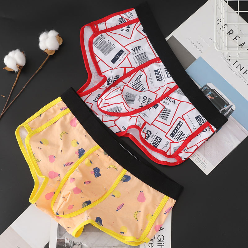 Sügis- ja Talvine uus Cross Border noorte meeste puuvillane bokseri aluspesu hingav puuvillane keskmise vöökohaga kahekihiline mood Aro püksid